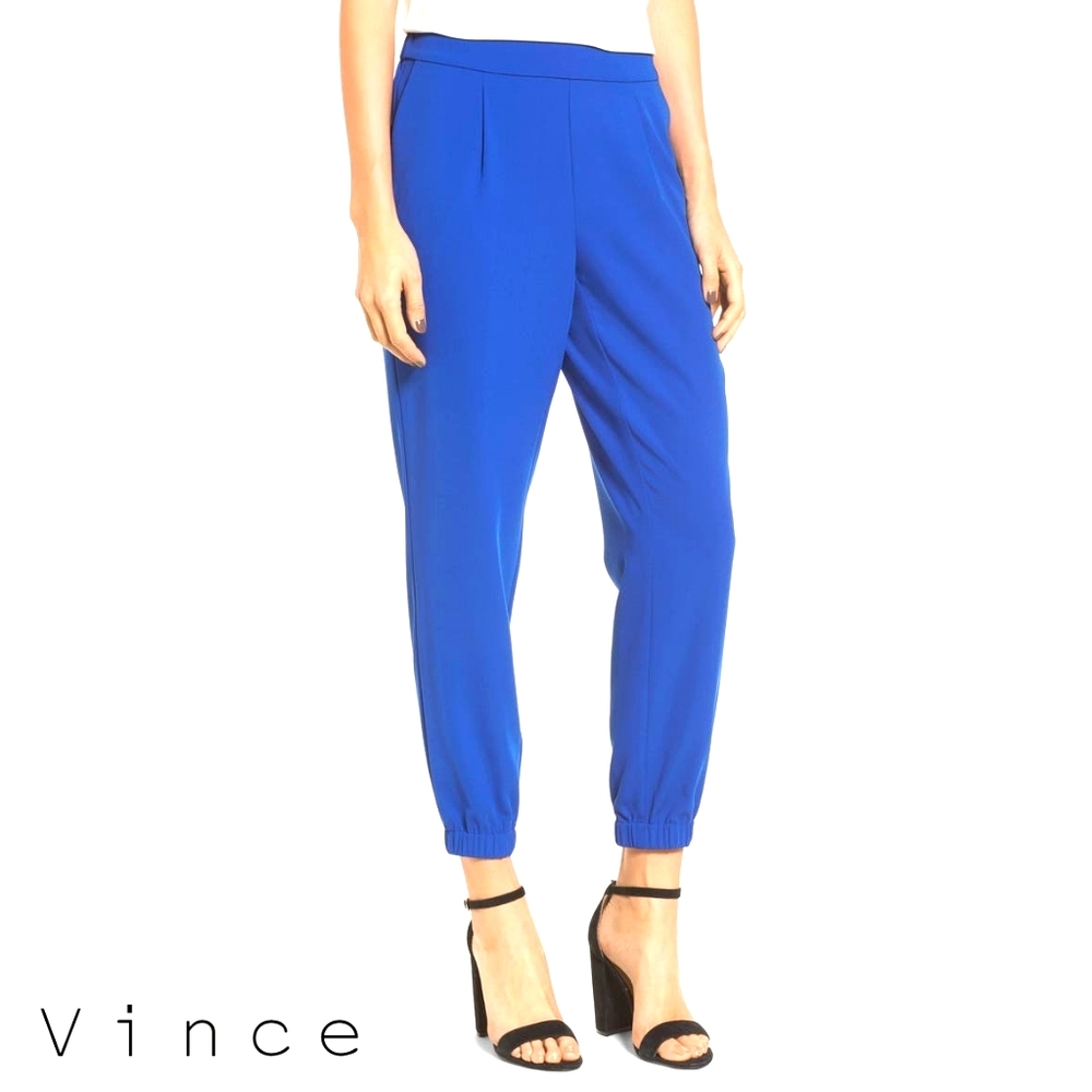 Vince. Silk Jogger Royal Blue Pants M